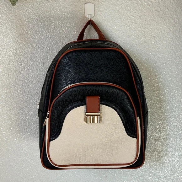 Stylish Black and Cream Backpack - Picture 1 of 4